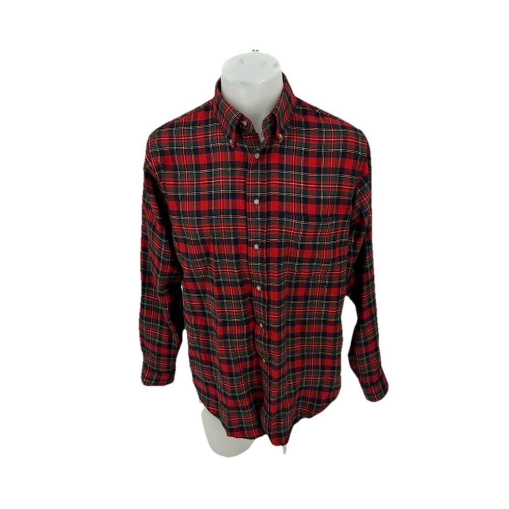 Country Traditionals By Pendleton Large Men Button Up Wool Blend Shirt Plaid N4v